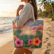 Tropical Sunrise | Gewatteerde strandtas
