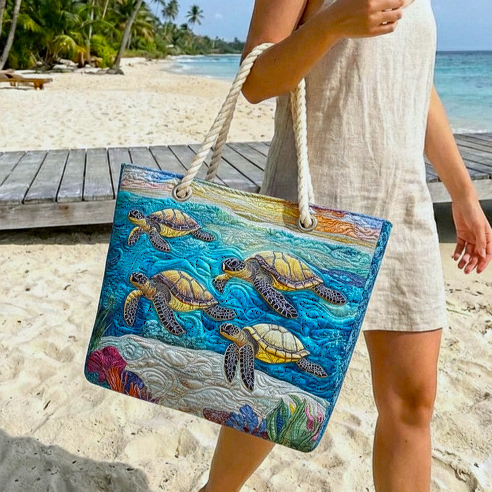 Sea Turtle | Gewatteerde strandtas