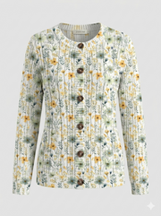 Dames Vest Met Lange Mouwen En 3D-Print Voor Casual Gebruik