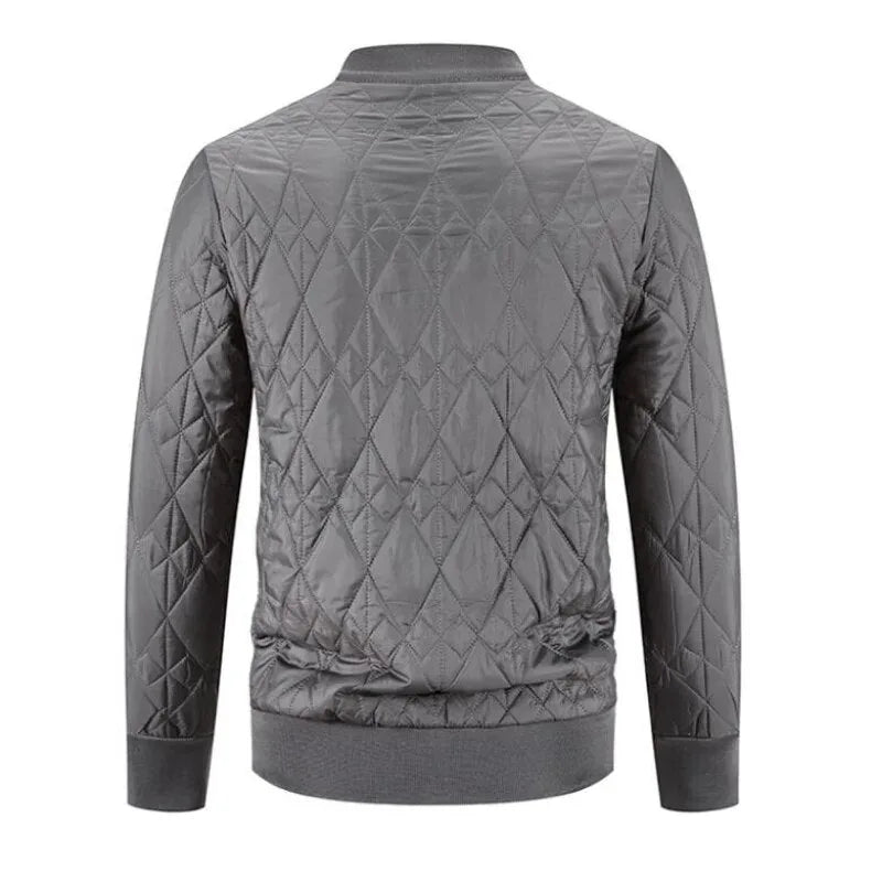 Hugo | Gequilt jas met rits en ronde hals