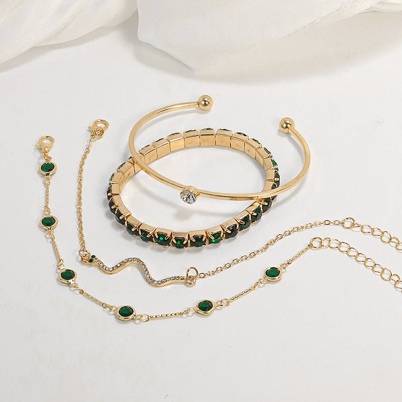 Amariya | Gouden smaragd armbandenset