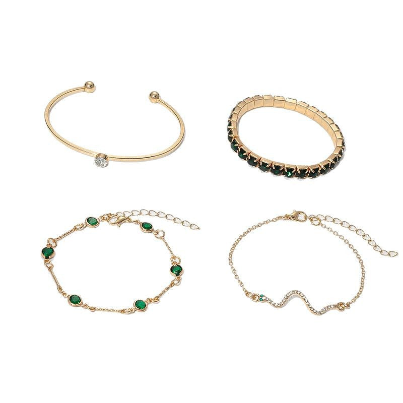 Amariya | Gouden smaragd armbandenset