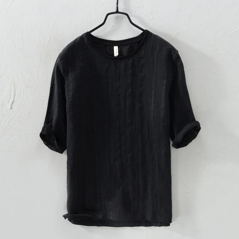 Vincent Steele Linnen Gestreept Shirt