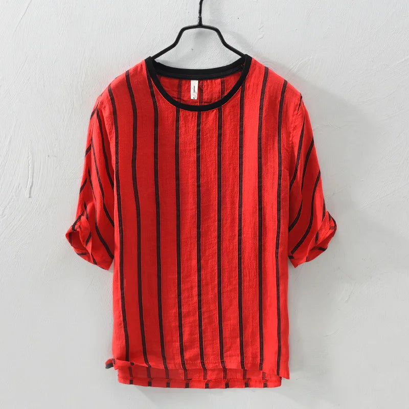 Vincent Steele Linnen Gestreept Shirt