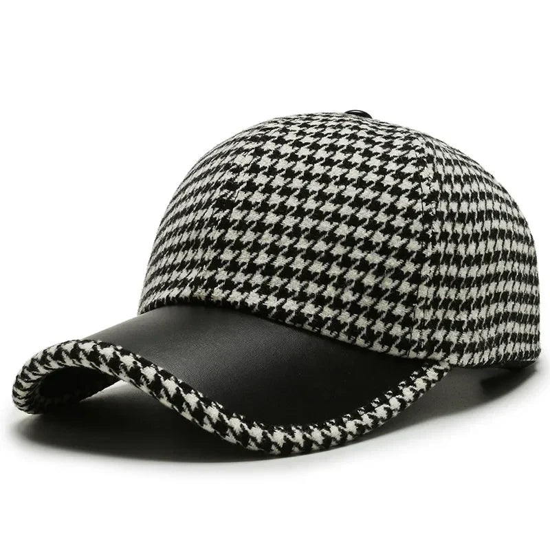 Klassieke Houndstooth Leren Pet