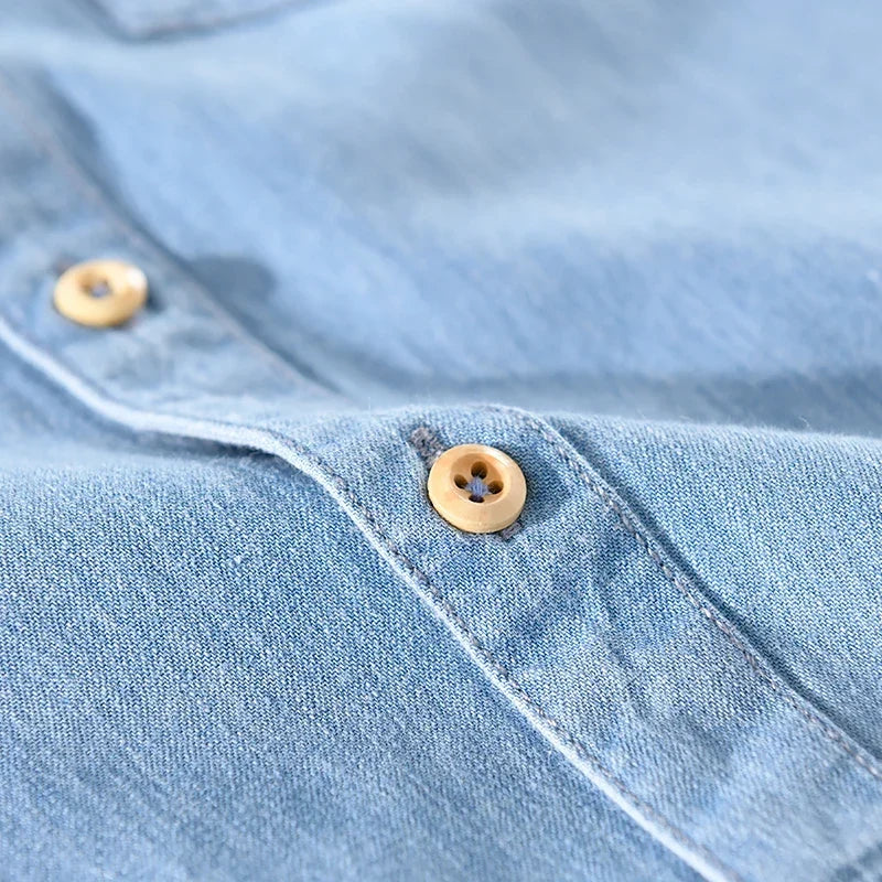 Alessandro Pietra 100% Katoenen Denim Shirt