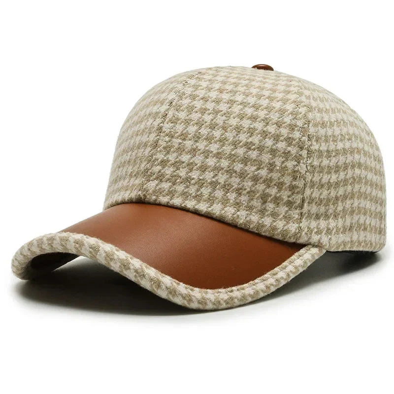 Klassieke Houndstooth Leren Pet