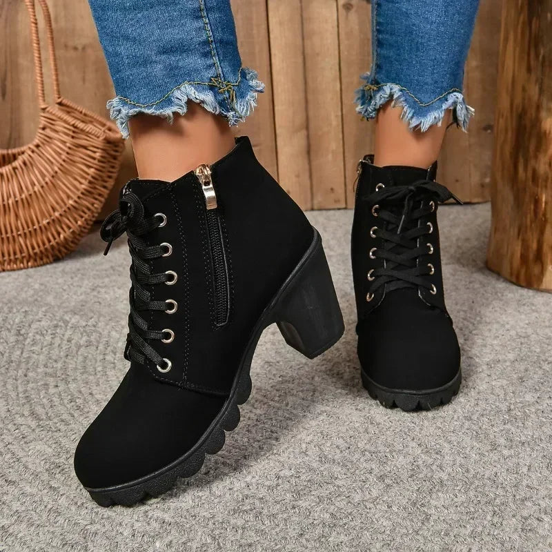 Halfhoge Laarzen Dames | Blokhak & Comfortabel