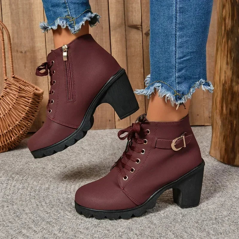 Halfhoge Laarzen Dames | Blokhak & Comfortabel