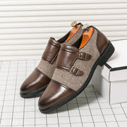 Winston Dubbele Gesp Leren Schoenen