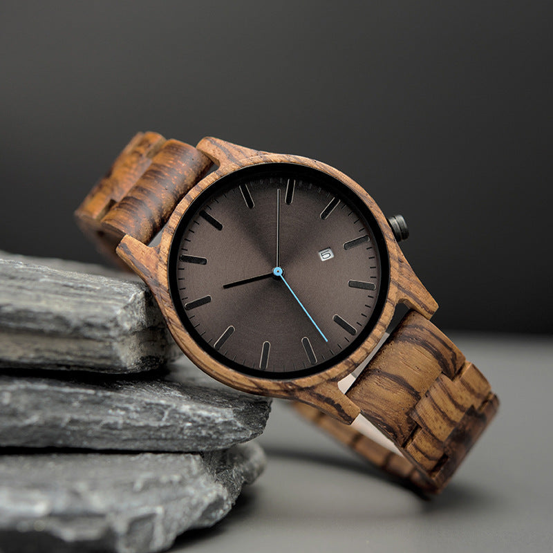 Elias Walnoten Houten Kwarts Horloge