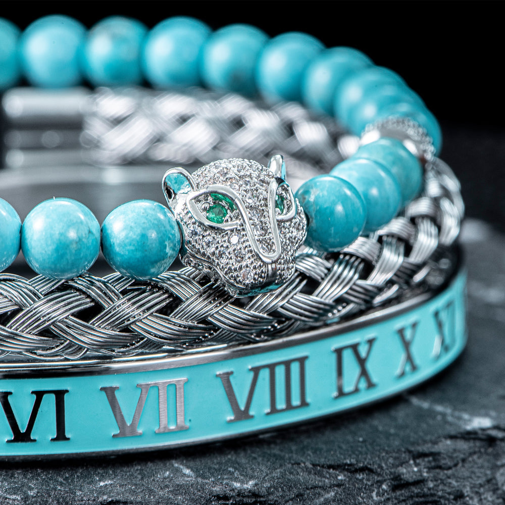Roman Panther Drie-laags Armband Set