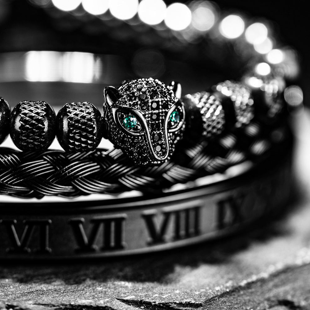 Roman Panther Drie-laags Armband Set