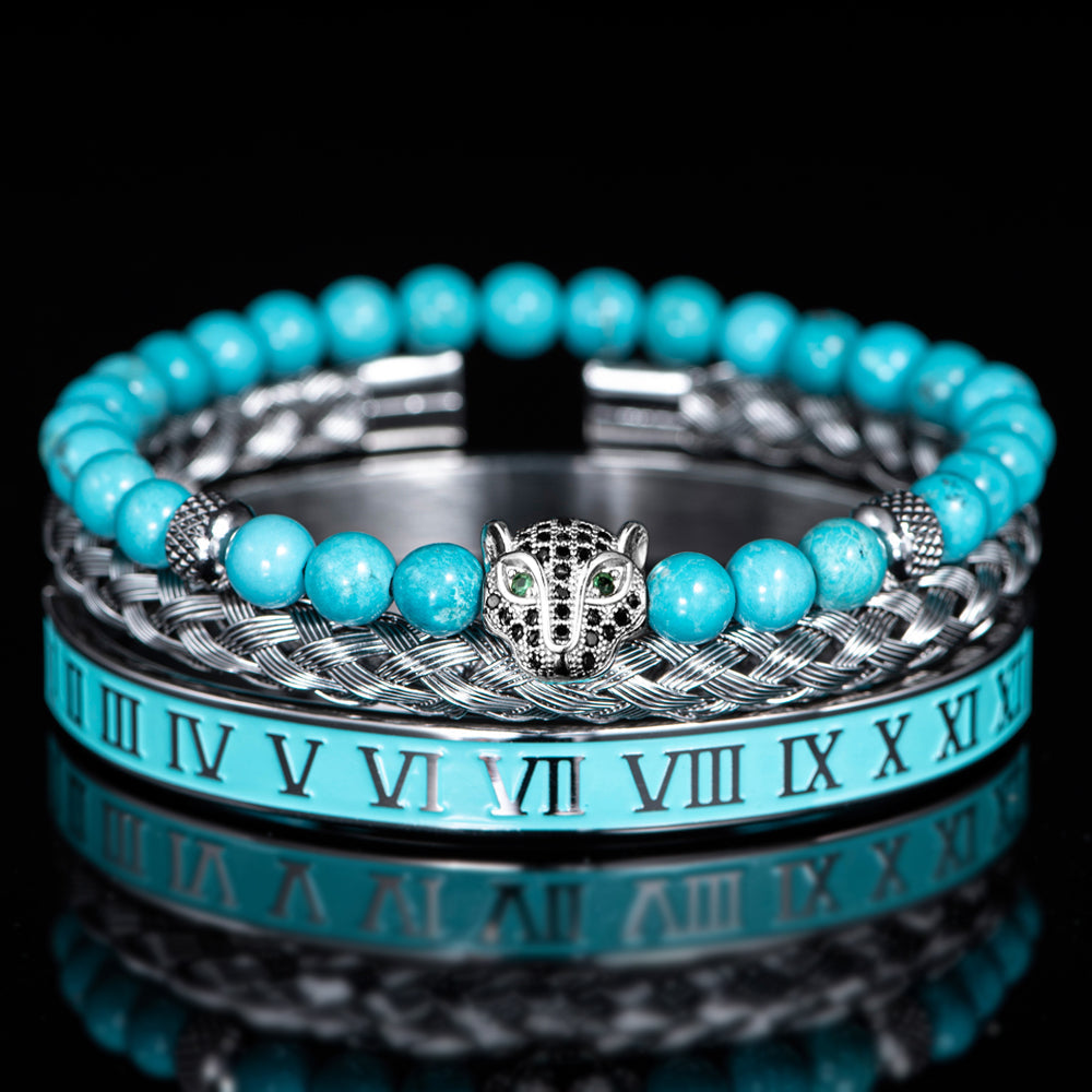 Roman Panther Drie-laags Armband Set
