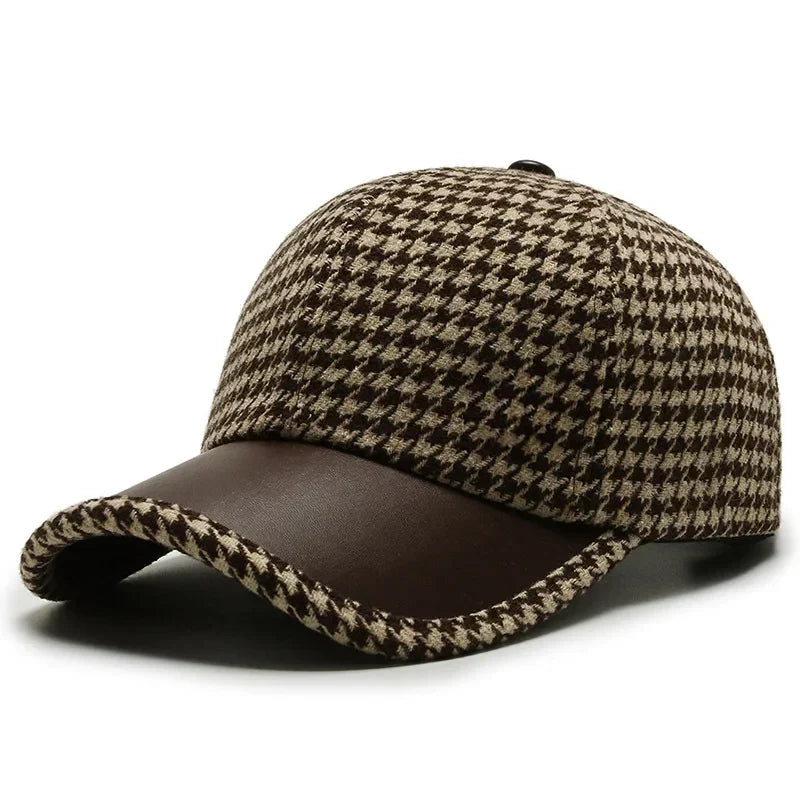 Klassieke Houndstooth Leren Pet