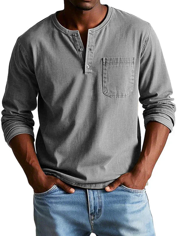 Henley Shirt Heren | Lange Mouw & Casual Comfort