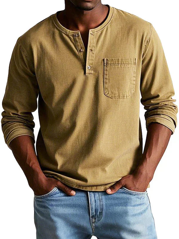 Henley Shirt Heren | Lange Mouw & Casual Comfort