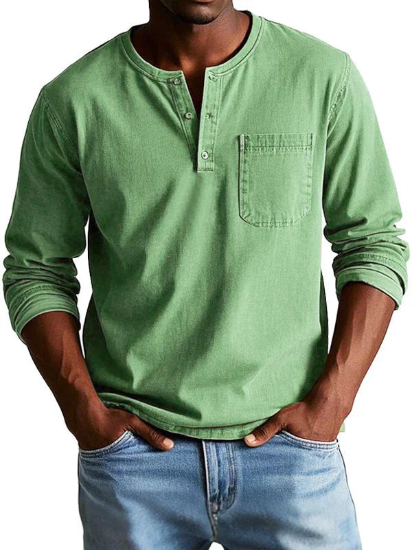 Henley Shirt Heren | Lange Mouw & Casual Comfort