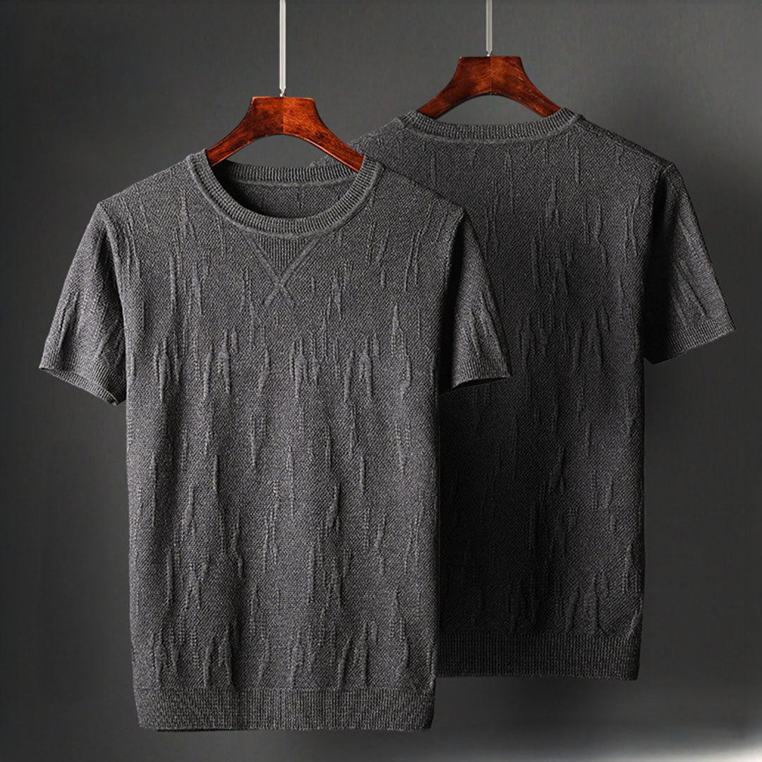 Hensu Textured Katoenen T-Shirt