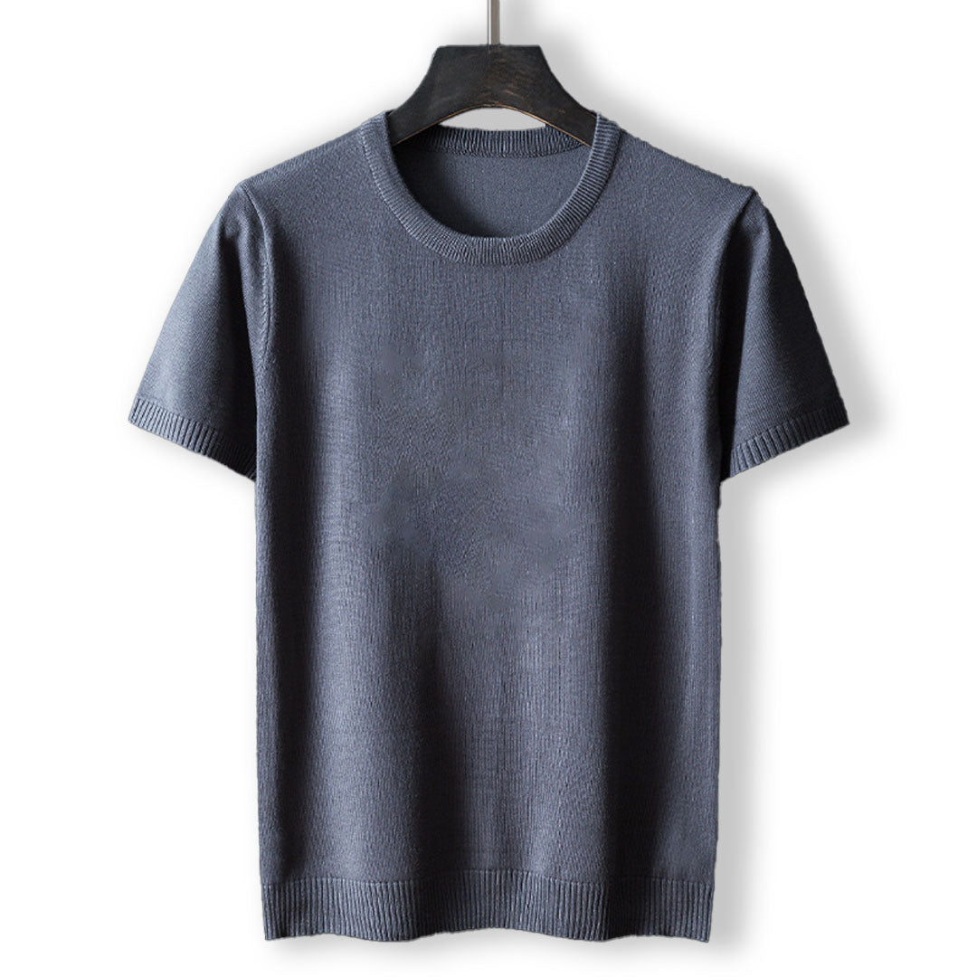 Hensu Katoenen Gebreid T-Shirt