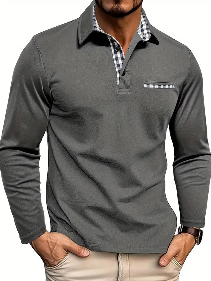 Heren Polo Overhemd | Lange Mouw & Verfijnde Details