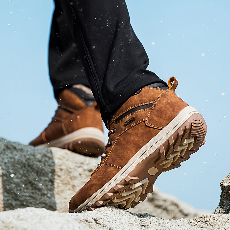 Heren wandelschoenen met warme voering en stevige vetersluiting
