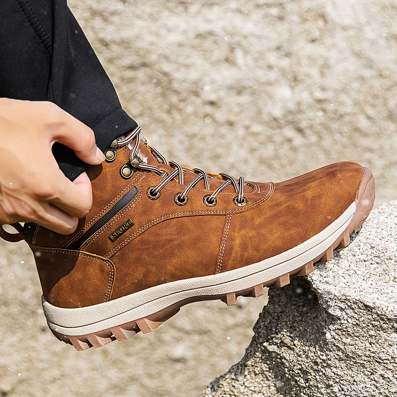 Heren wandelschoenen met warme voering en stevige vetersluiting