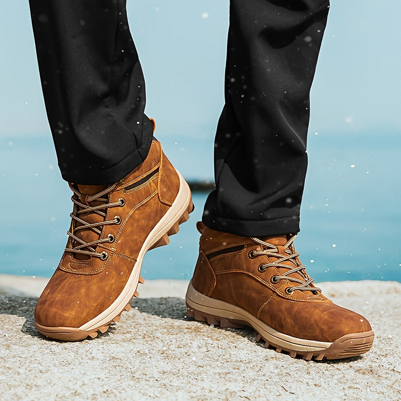 Heren wandelschoenen met warme voering en stevige vetersluiting