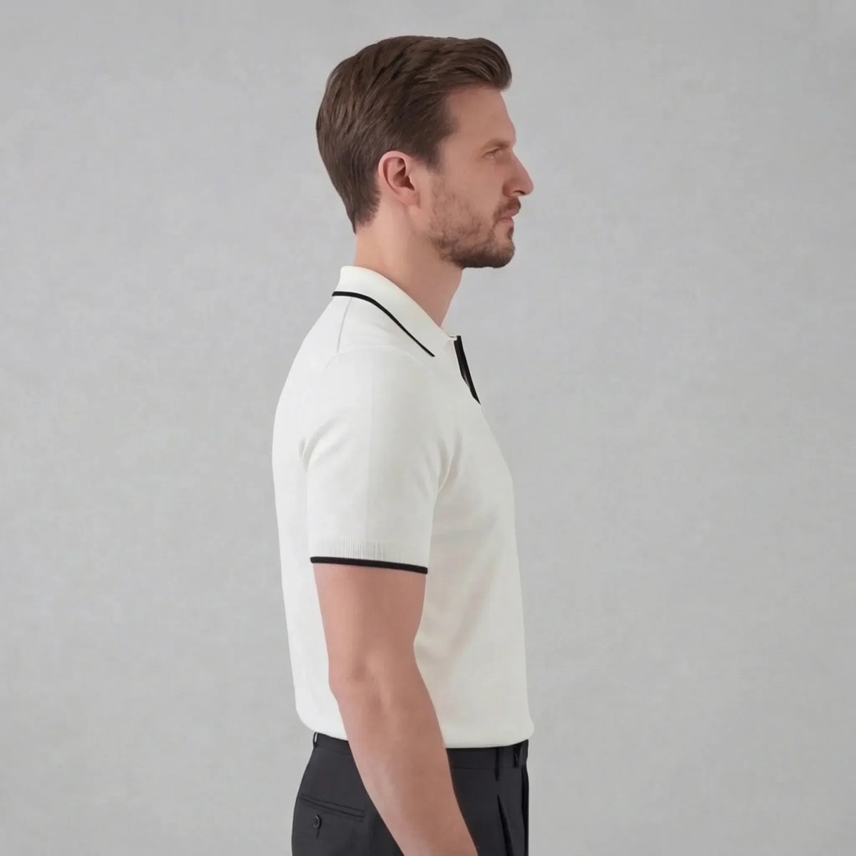 Polo shirt met V-hals