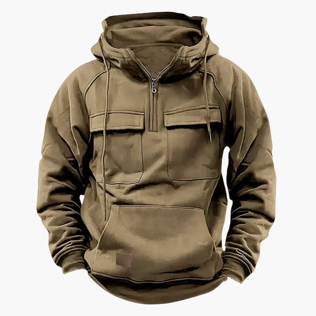 Heren Half‑Zip Hoodie met Borstzakken
