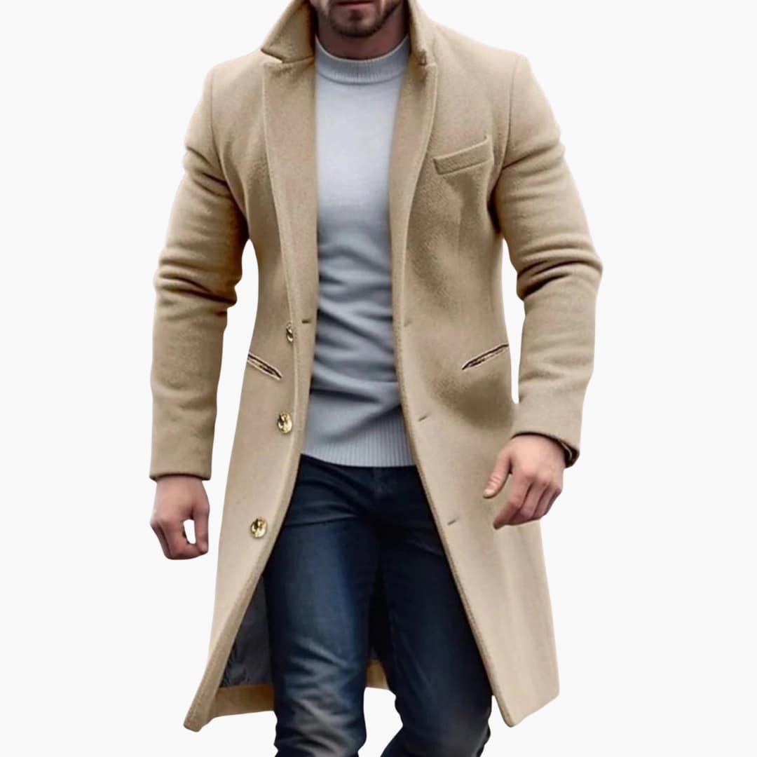 Knoopsluiting Stijl Lange herenjas