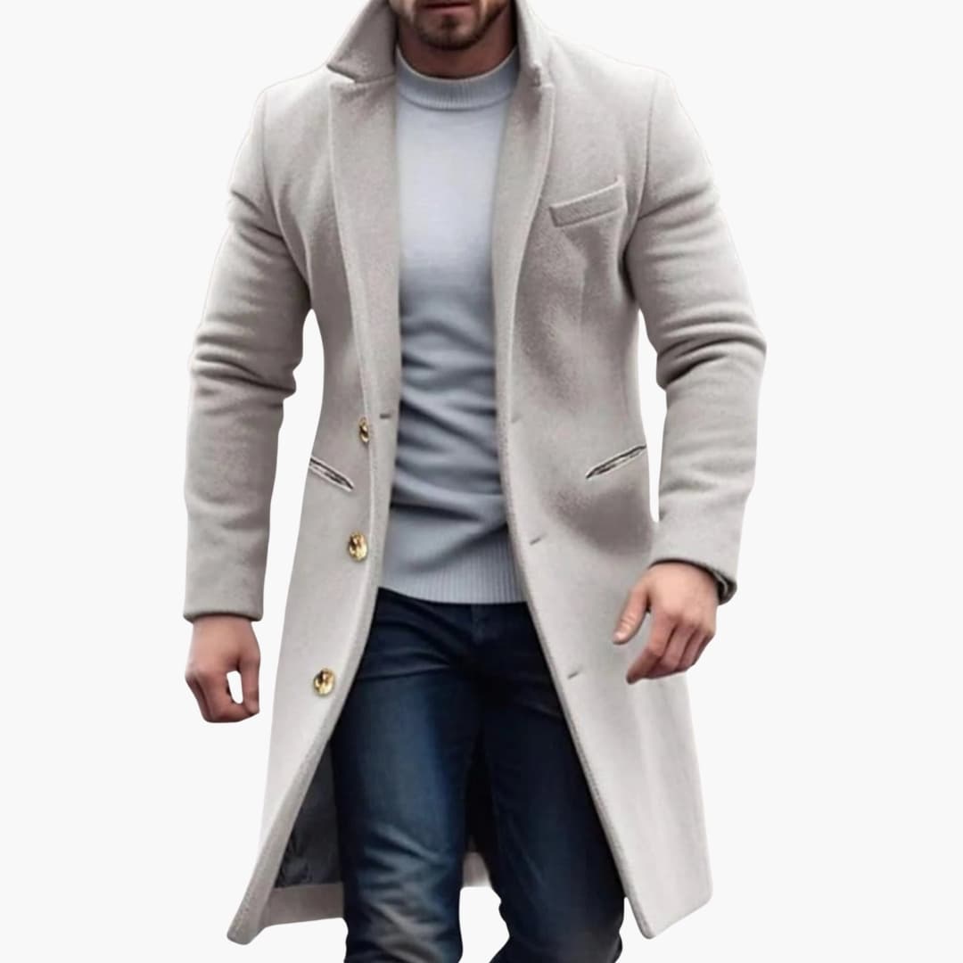 Knoopsluiting Stijl Lange herenjas