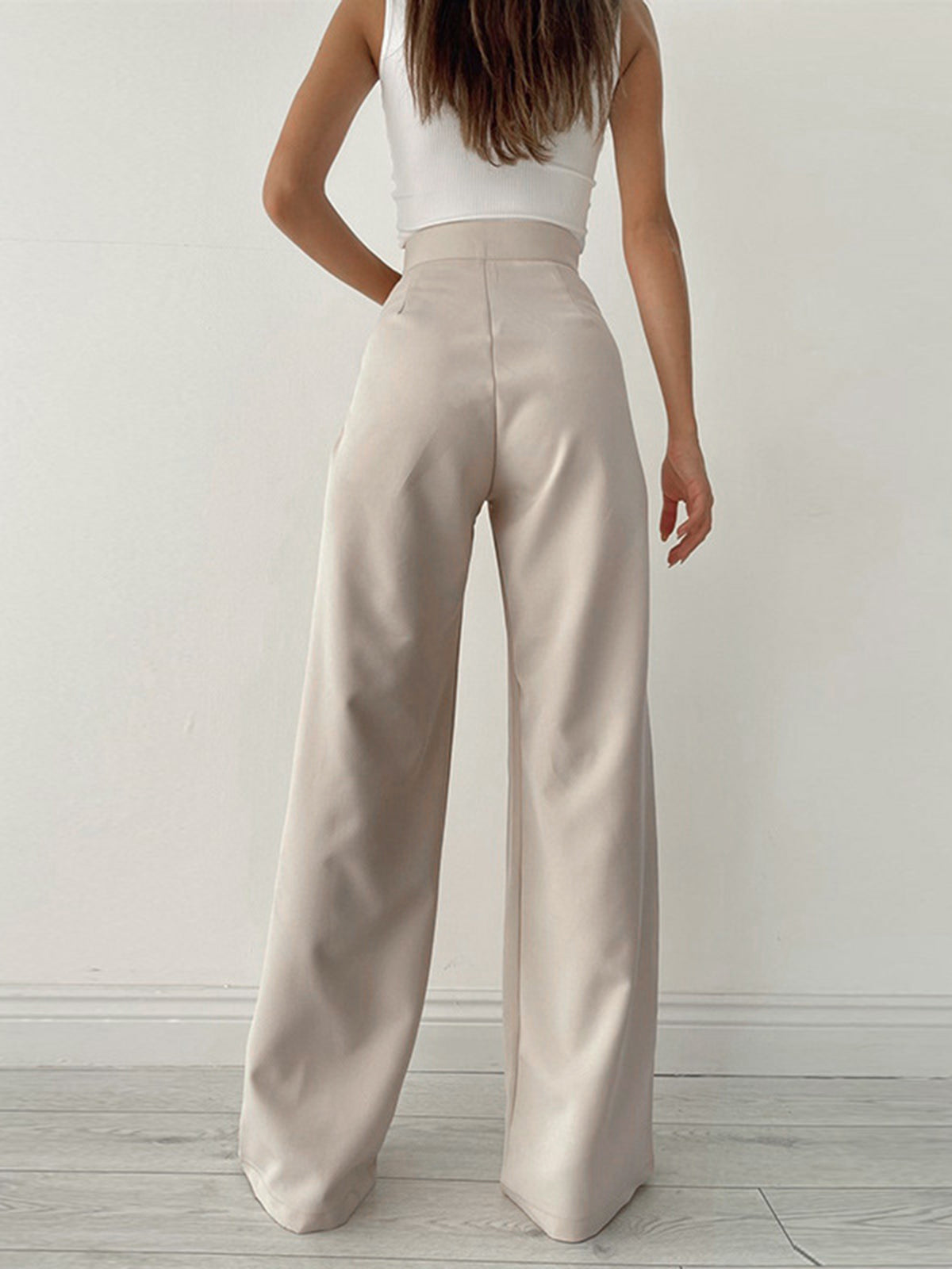 High Waist Pantalon Dames | Wijde Pijpen & Taille-Strik voor Elegante Look