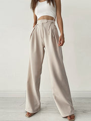 High Waist Pantalon Dames | Wijde Pijpen & Taille-Strik voor Elegante Look