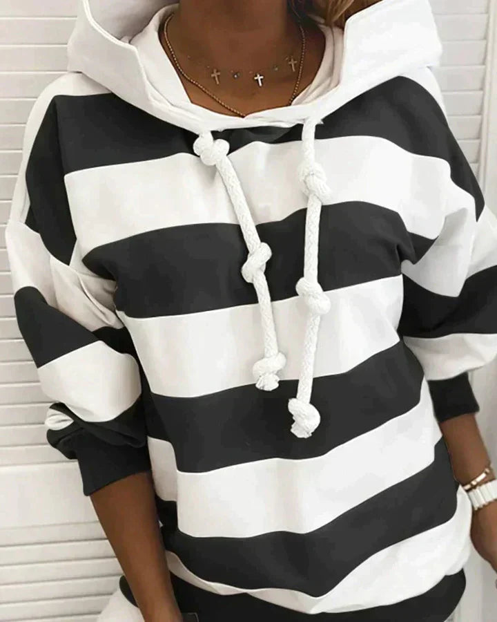 Hoodie Dames | Gestreept Design met Capuchon