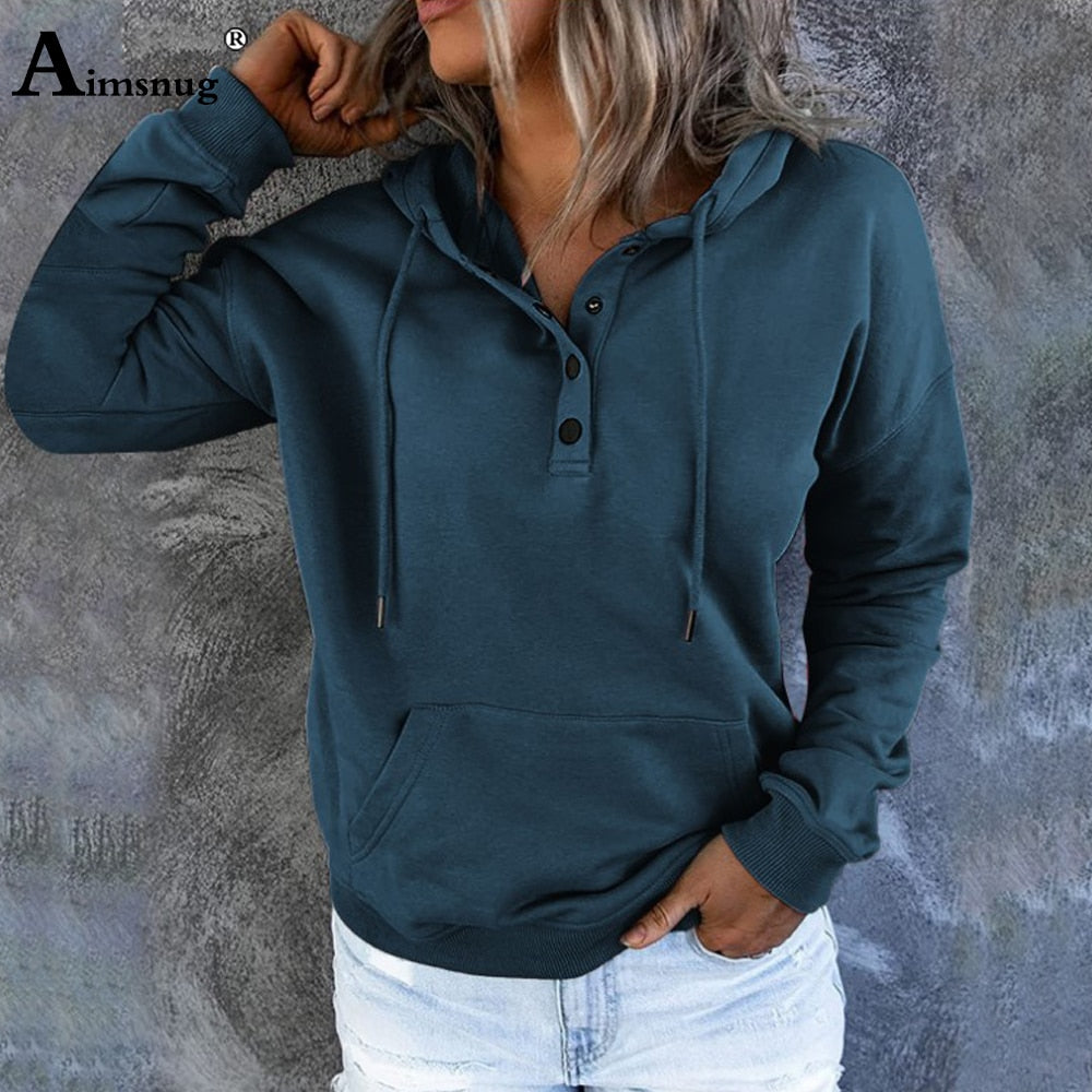 Hoodie Dames | Knoopsluiting met Capuchon