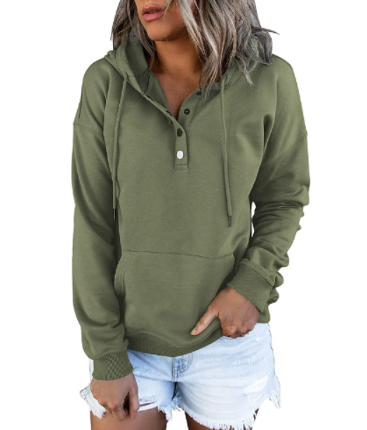 Hoodie Dames | Knoopsluiting met Capuchon