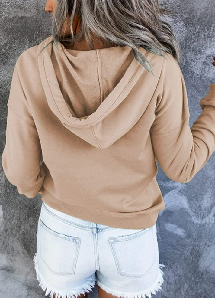 Hoodie Dames | Knoopsluiting met Capuchon