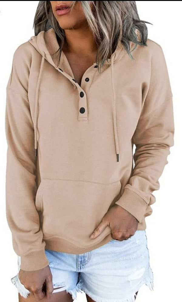Hoodie Dames | Knoopsluiting met Capuchon