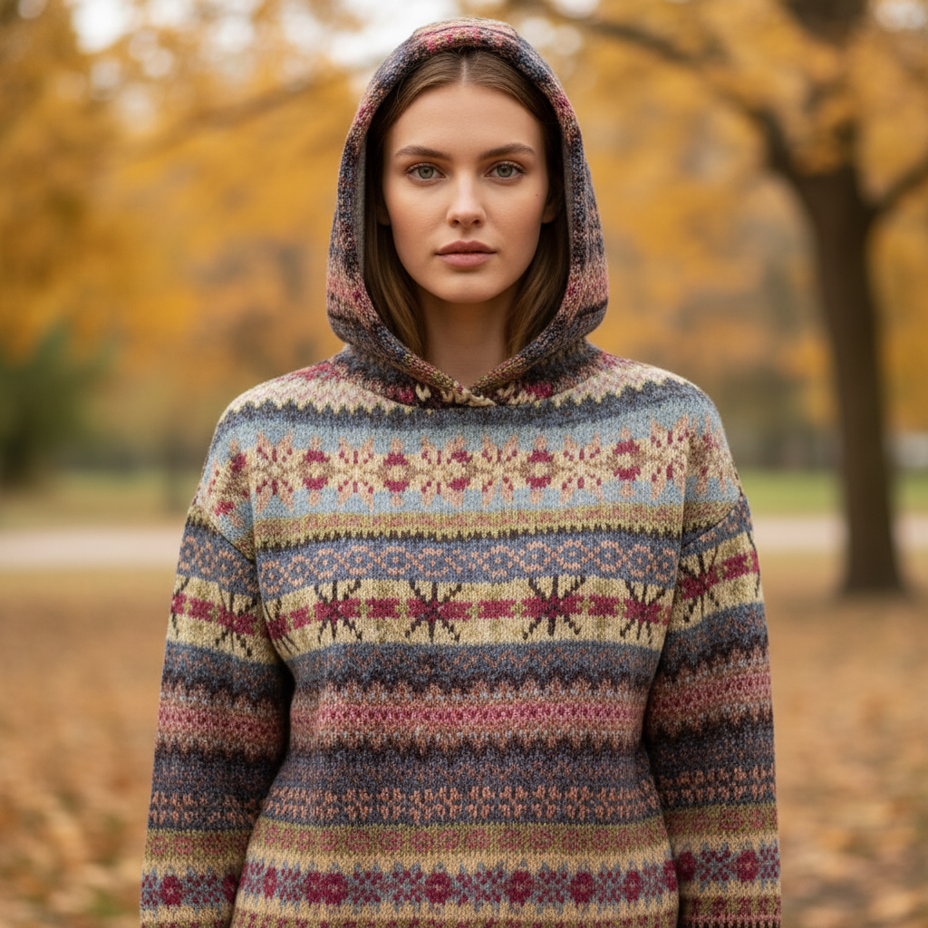 Hoodie Dames | Vintage Patroon met Capuchon