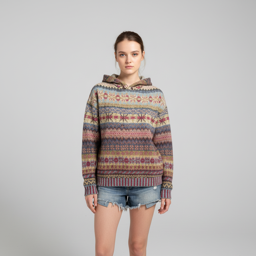 Hoodie Dames | Vintage Patroon met Capuchon