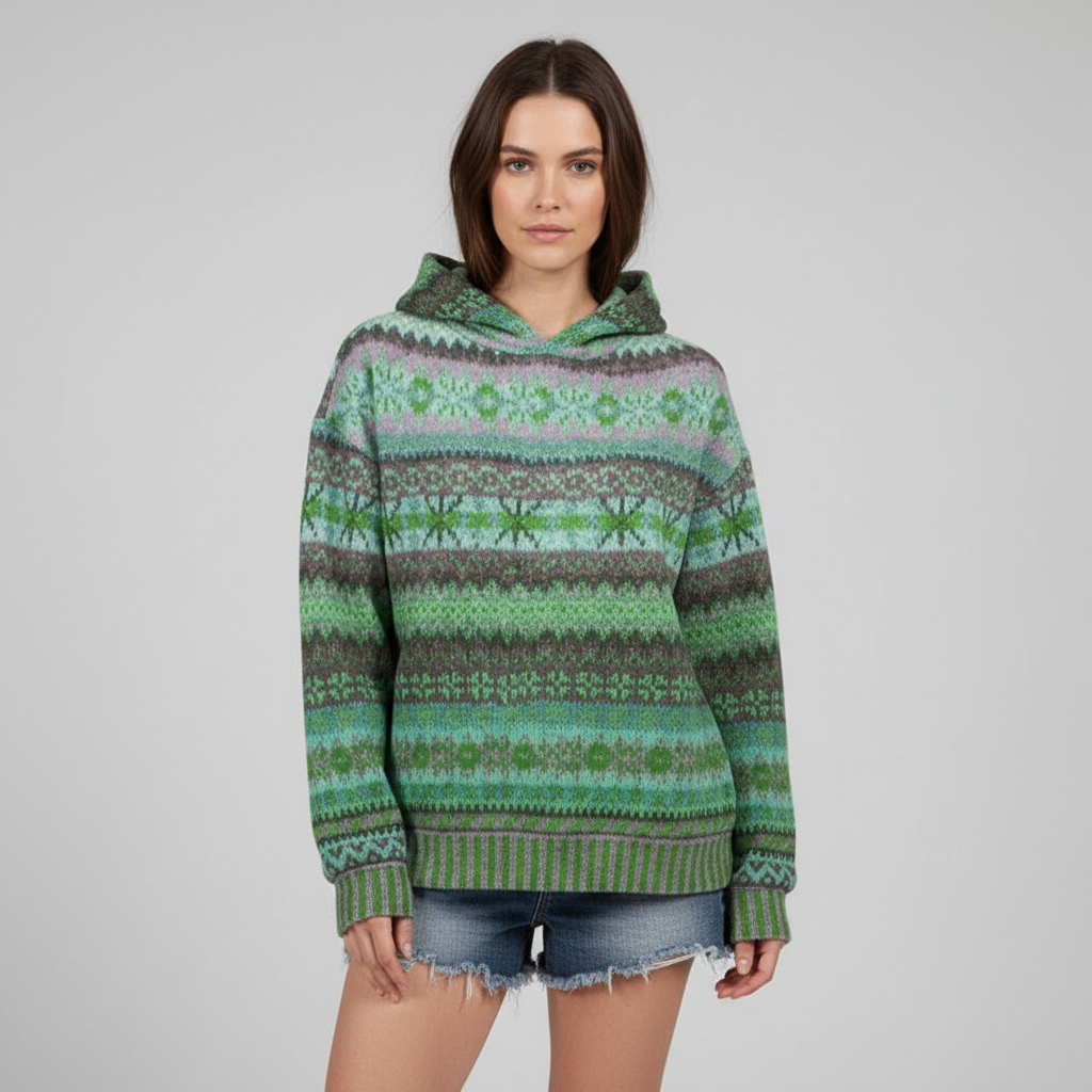 Hoodie Dames | Vintage Patroon met Capuchon