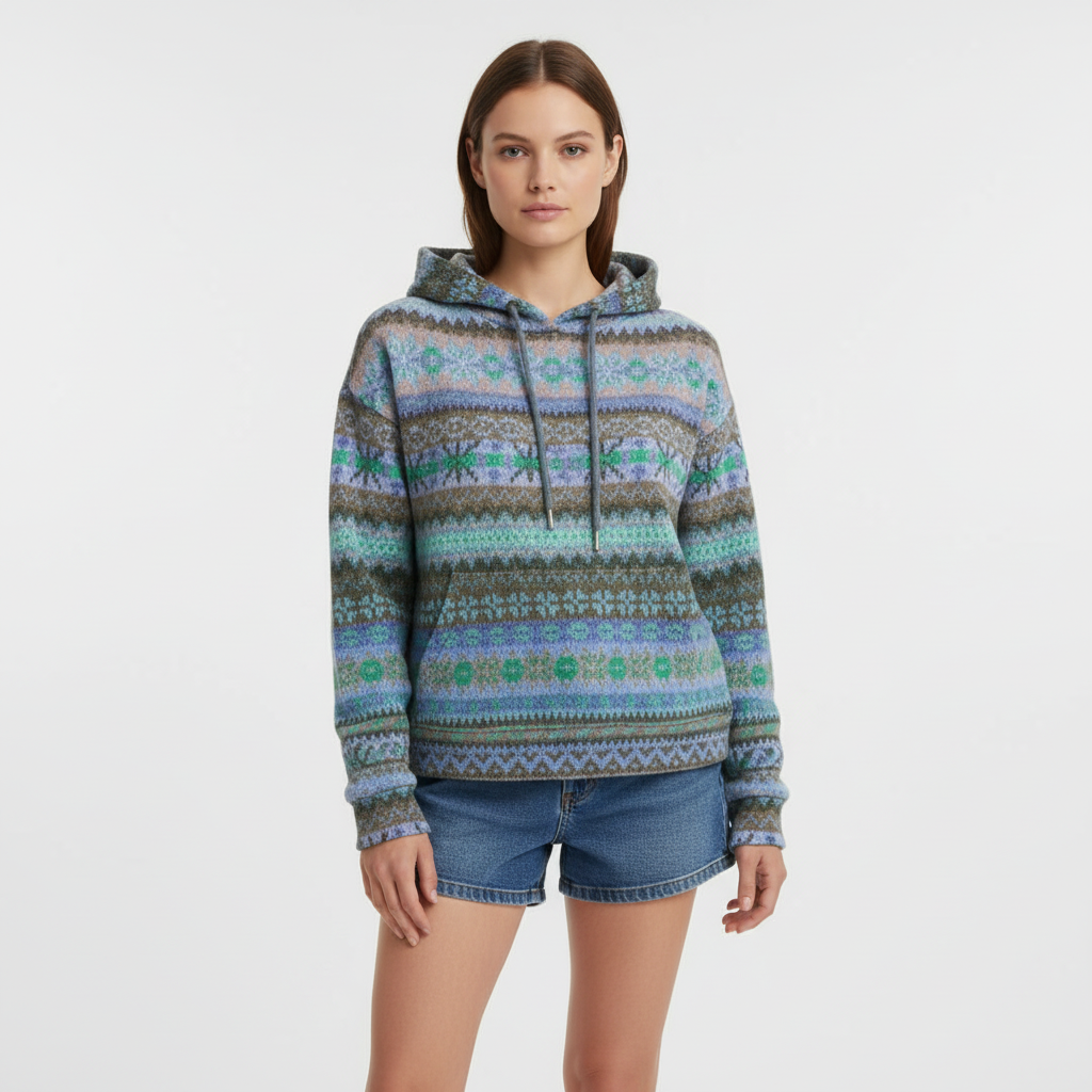 Hoodie Dames | Vintage Patroon met Capuchon