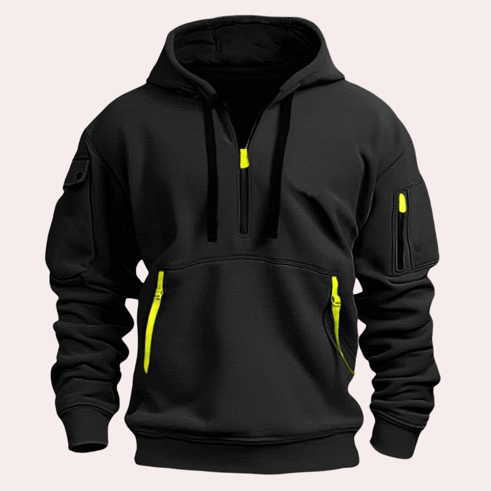 Hoodie Heren | Functioneel met Half-Zip