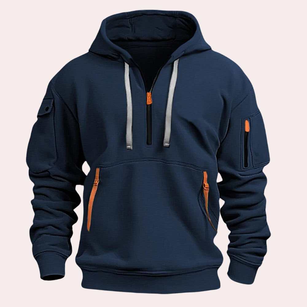 Hoodie Heren | Functioneel met Half-Zip