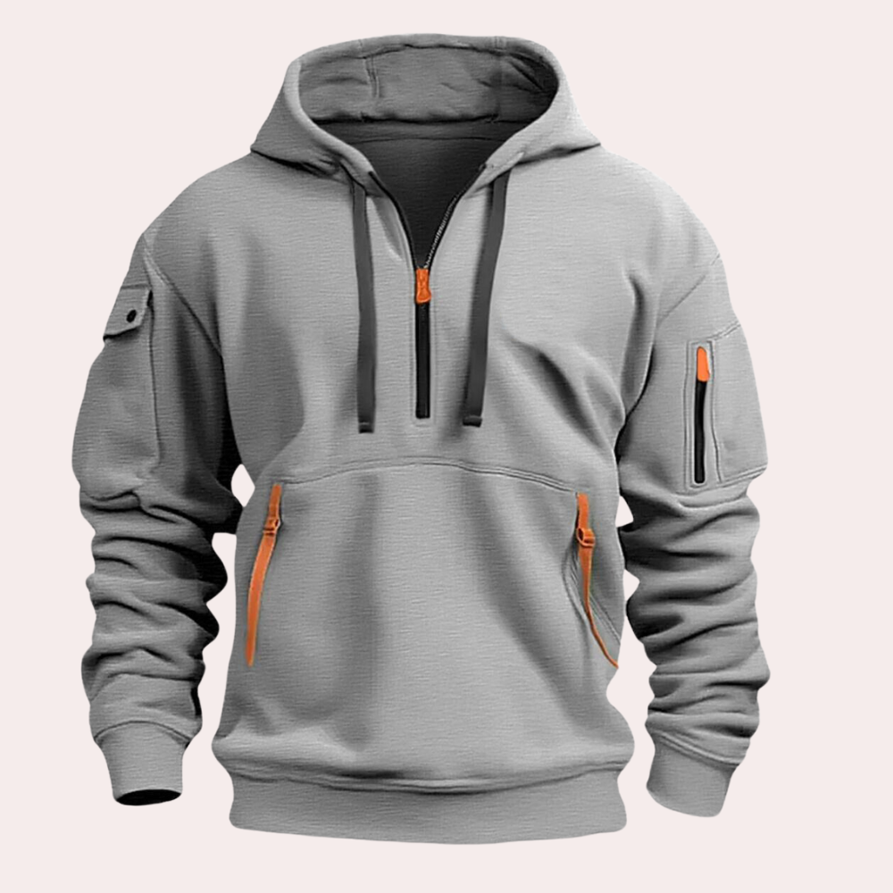 Hoodie Heren | Functioneel met Half-Zip