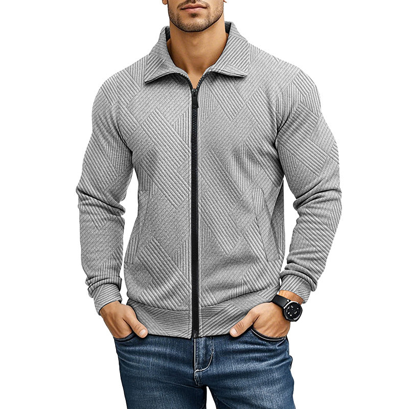 Comfortabele Vest met Geribd Textuurpatroon en Rits voor Heren