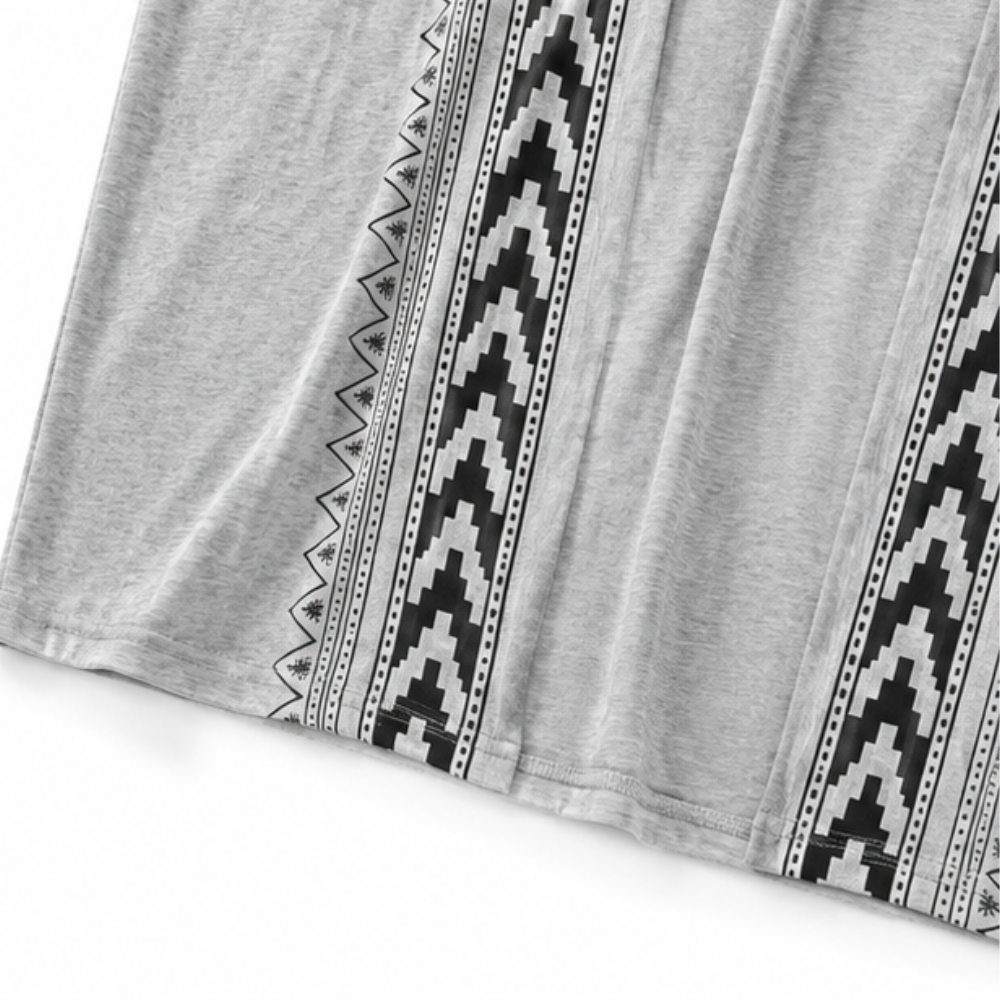Wearbella – Retro Geometrische Print Open-Front Cardigan