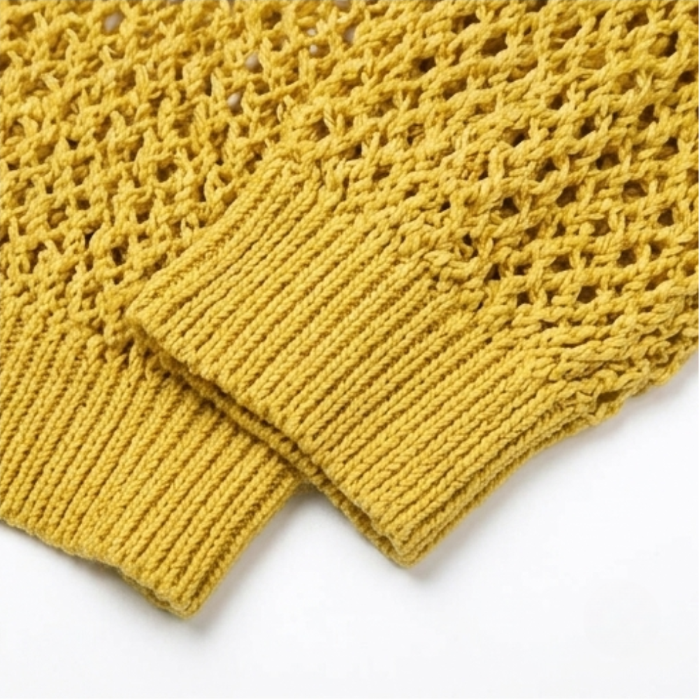 Delyne – Dames Open-Knit Hooded Pullover