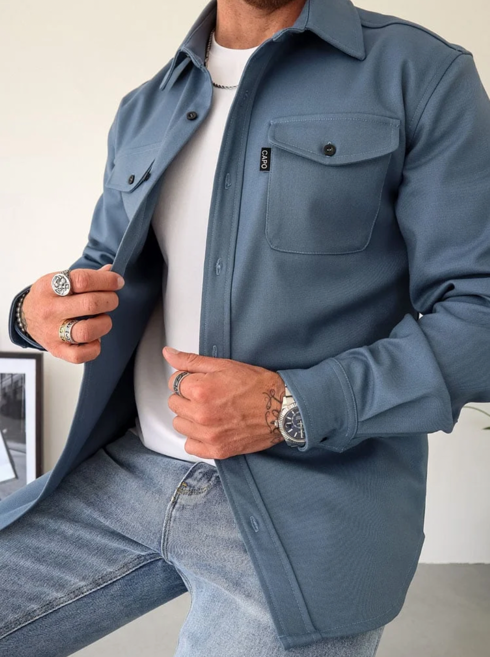 Heren Comfortabel Shirt Jacket voor Herfst & Winter